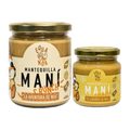 Dúo Equa Noa: frasco de 450 g de Mantequilla de Maní Crunch junto a uno de 250 g de Cremosa